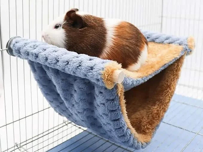 Warm Double-Layer Fleece Hammock: Cozy Hideaway for Small Pets and Birds
