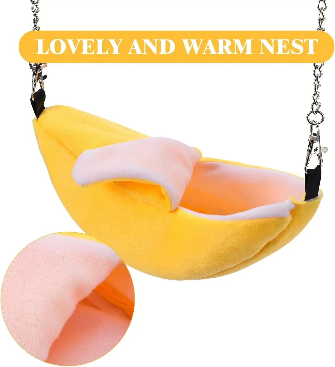 Jetec Cozy Banana Pineapple Hamster Hammock Bed Set for Small Pets