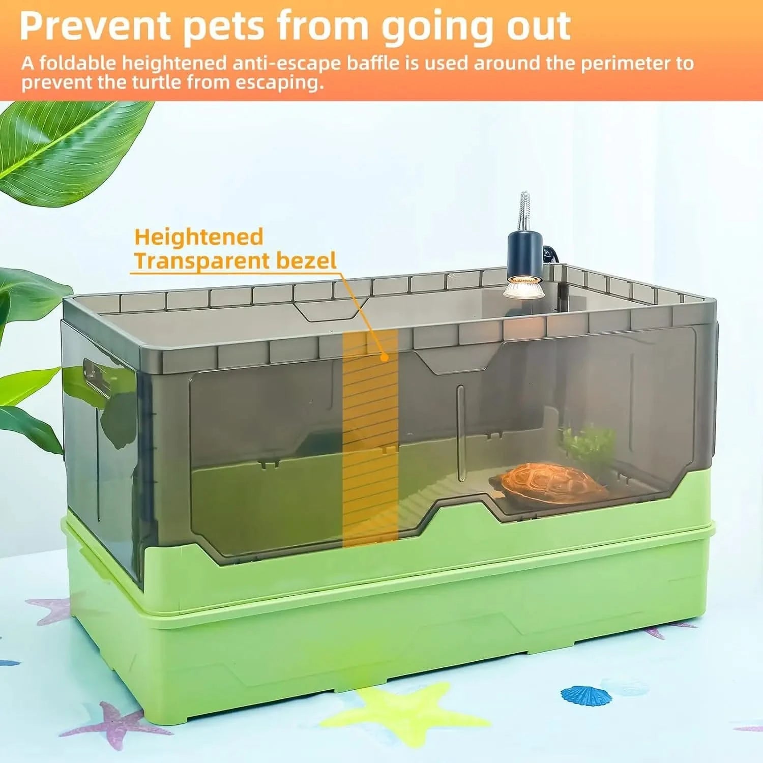 All-in-One Turtle Habitat Tank Kit: Fresh Filtration, Heat Lamp, Waterplay, Easy Clean