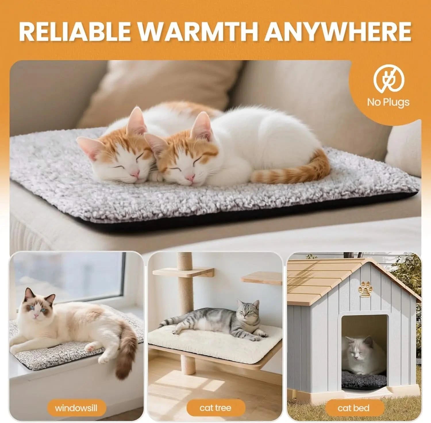 Mora Pets Self-Warming Cat & Dog Mat: Non-Electric Thermal Pad for Indoor/Outdoor Comfort