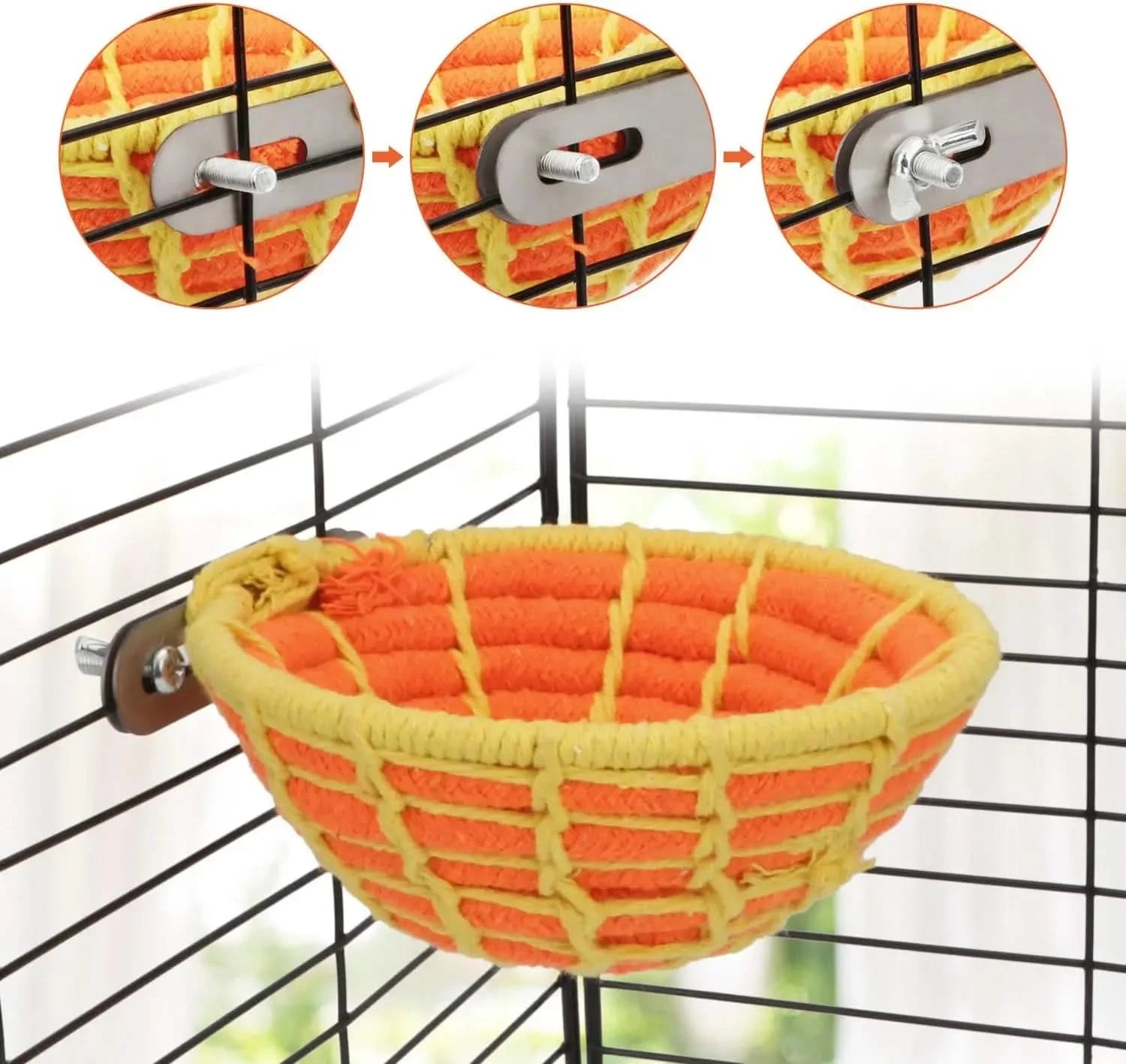 Hypeety Cozy Cotton Rope Bird Nest: Breeding Hatch House for Small Parrots