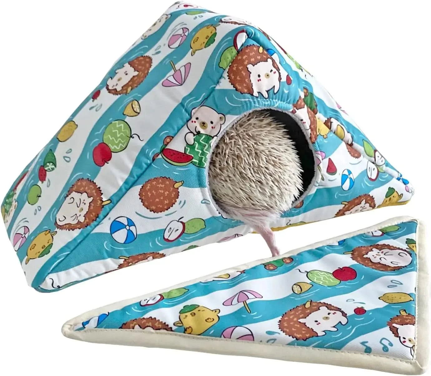 Cozy Fleece Corner Hideout Cave for Small Pets: Hedgehog, Hamster, Ferret, Glider