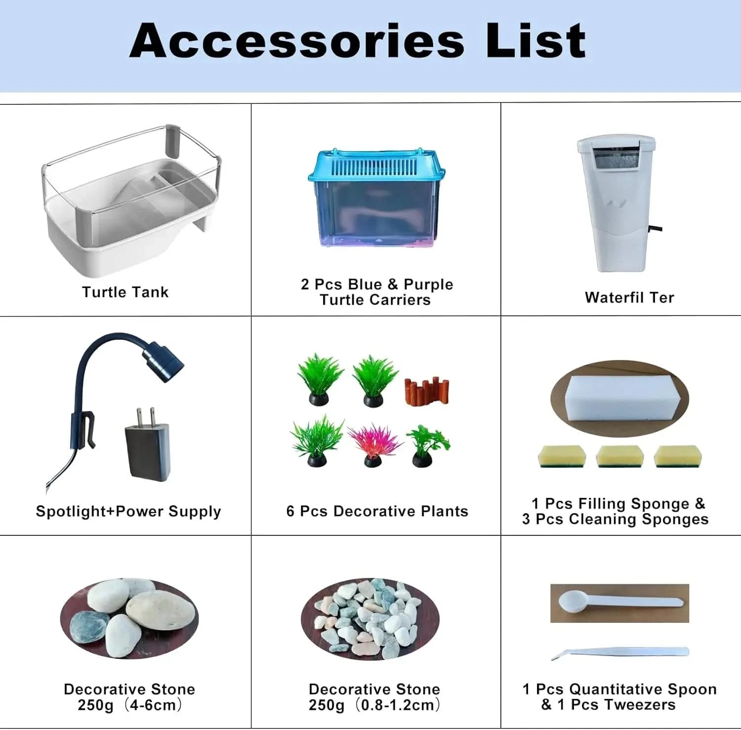 TOTZLIAN All-in-One Small Turtle Habitat Kit with Basking Platform & Filter