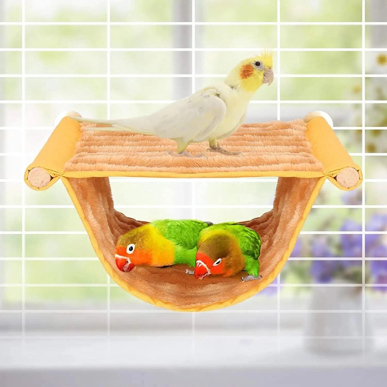 BWOGUE Cozy Warm Double-Layer Snuggle Hut Hanging Hammock for Small Birds & Pets