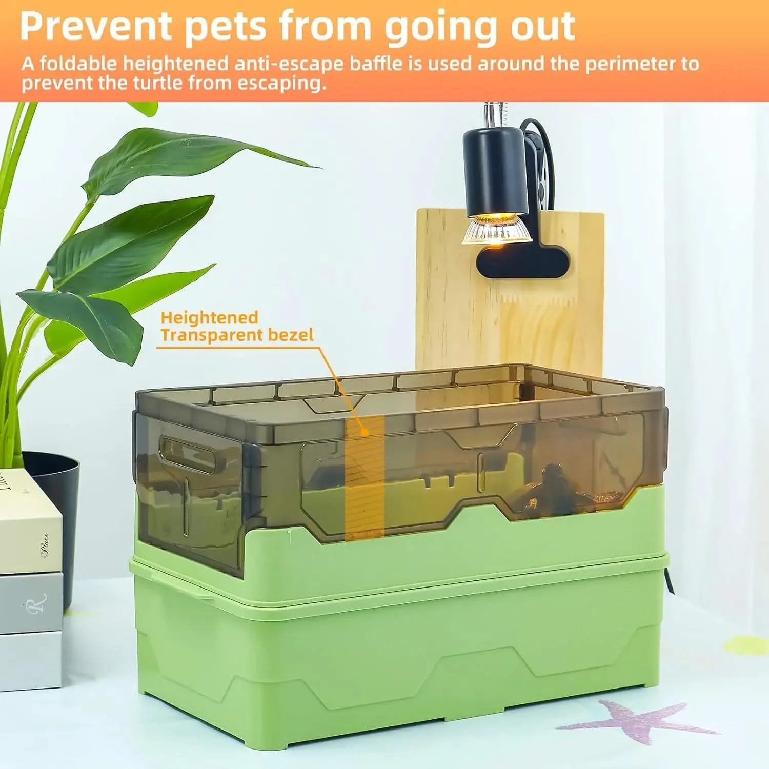 Complete Turtle Habitat Tank Kit: Fresh Filtration, Heat Lamp, Water Pump, Easy Care