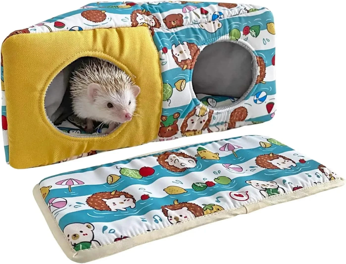 Cozy Fleece Corner Hideout Cave for Small Pets: Hedgehog, Hamster, Ferret, Glider