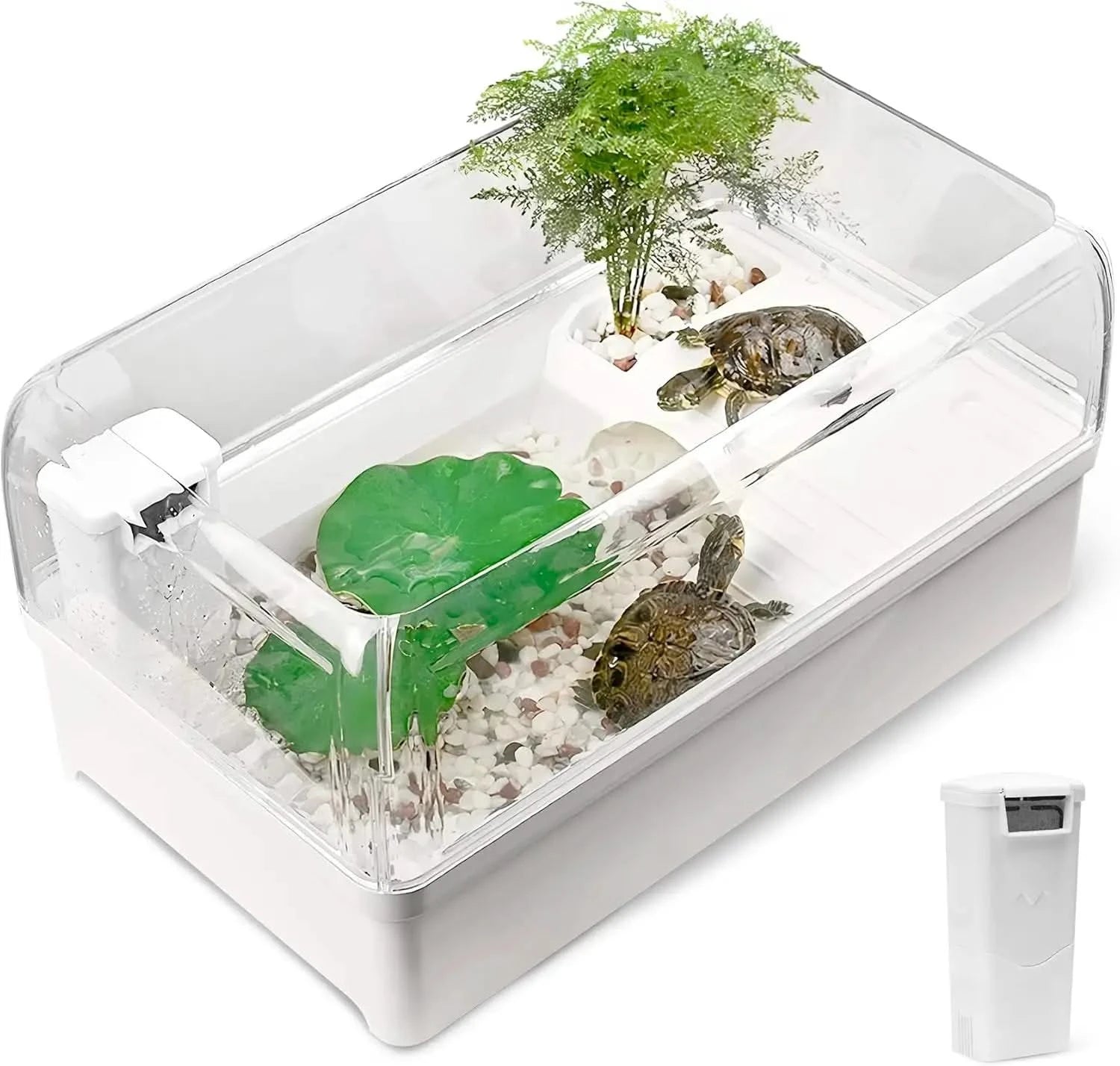 Clioran Turtle Tank Habitat Kit with Filter, 6.5 Gallon Rectangular
