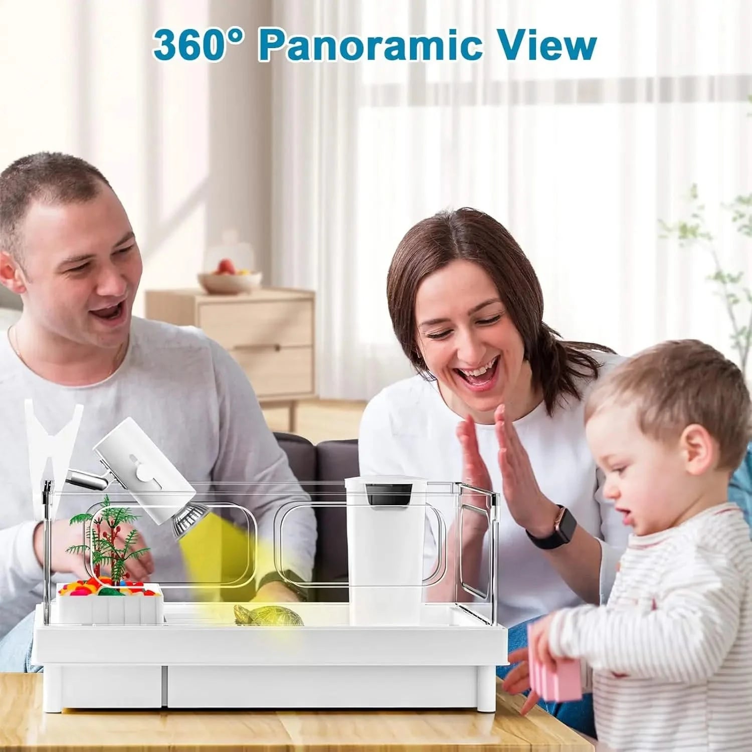 Geegoods Premium Small Turtle Tank Kit with LED Light, Filter & Accessories