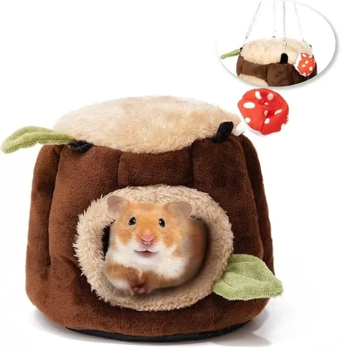Stump Style Soft Washable Guinea Pig Hideout Hamster Ferret Rat Chinchilla Bed