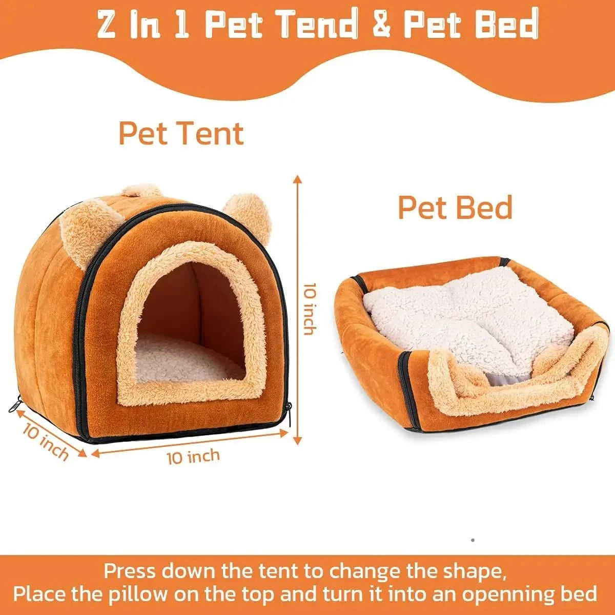 Pet Soft Cozy Small Animal Hideout Cave Bed for Guinea Pigs, Rabbits, Hamsters