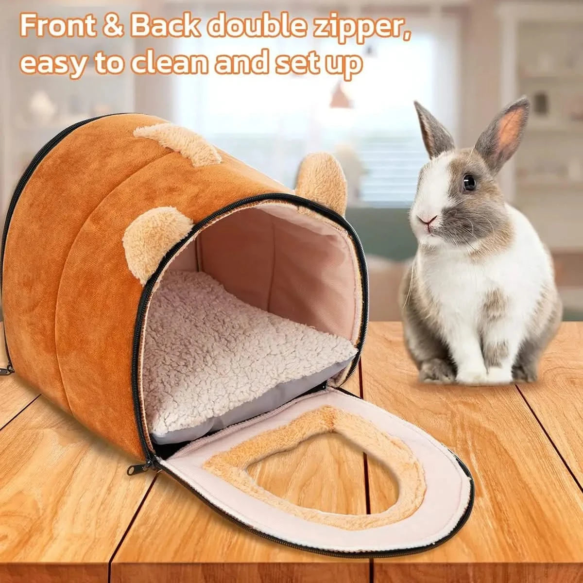 Pet Soft Cozy Small Animal Hideout Cave Bed for Guinea Pigs, Rabbits, Hamsters