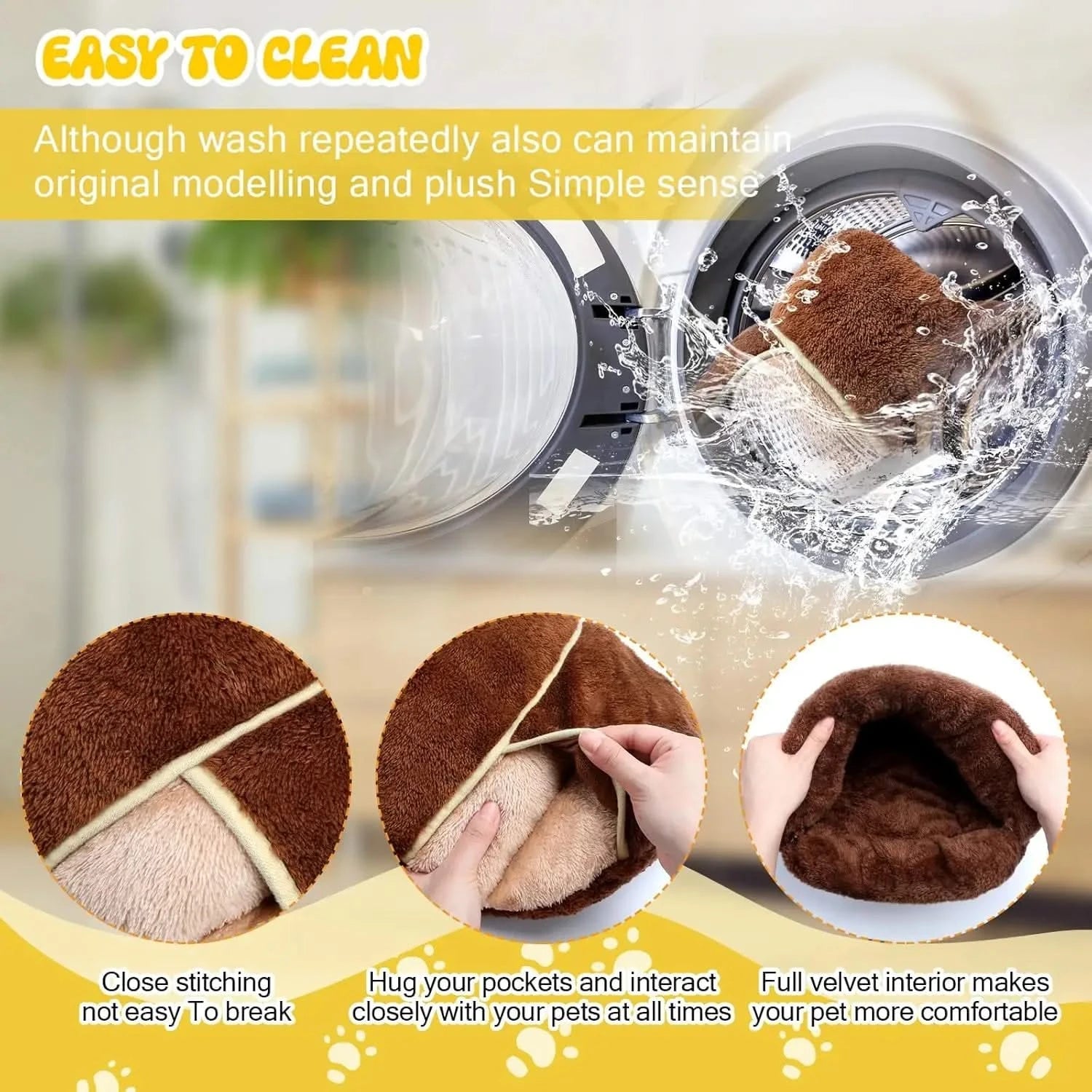 Wenqik 2-Pack Washable Guinea Pig Hideouts, Cozy Cuddle Sack Small Pet Bedding Nest