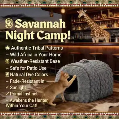 Plush Cave Cat Bed: Cozy Hideaway, Pom-Pom Decor (Gray)