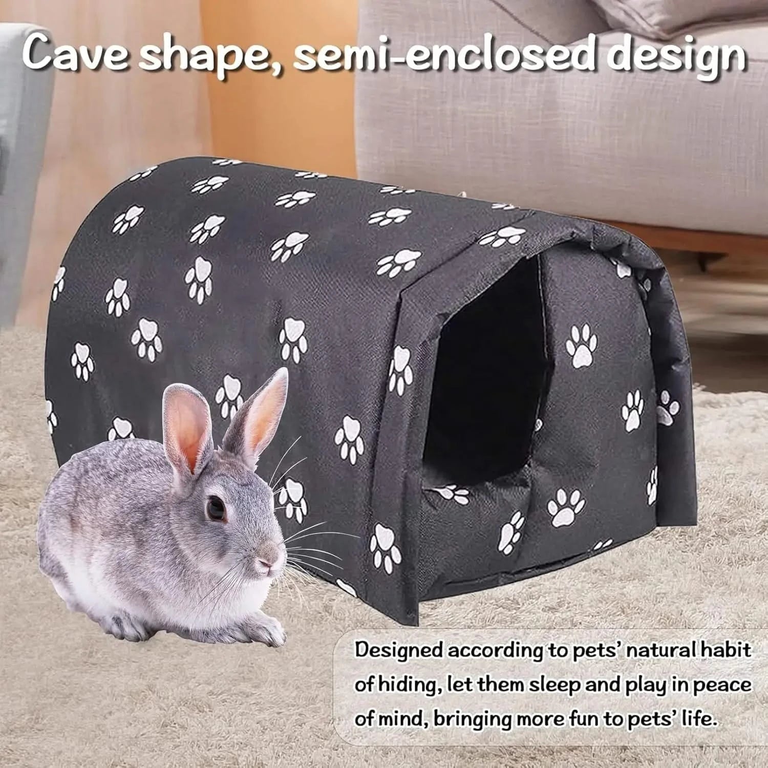 Hamiledyi Cozy Small Animal Cave Bed – Warm Nest Hideout for Guinea Pigs, Rabbits, Cats, Chinchillas