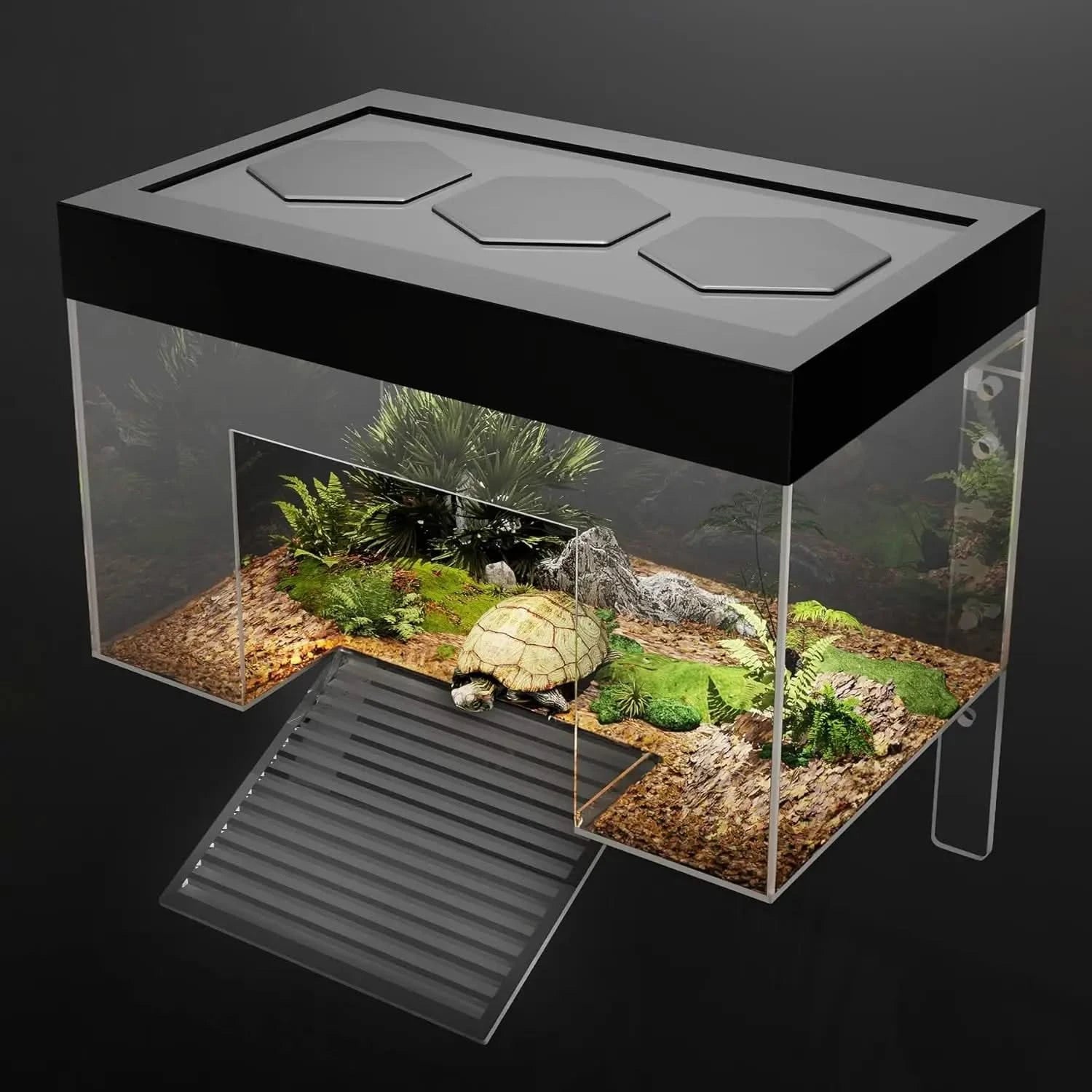Clioran Durable Hanging Turtle Basking Platform: Elevated Habitat Topper for Small Aquatic Reptiles