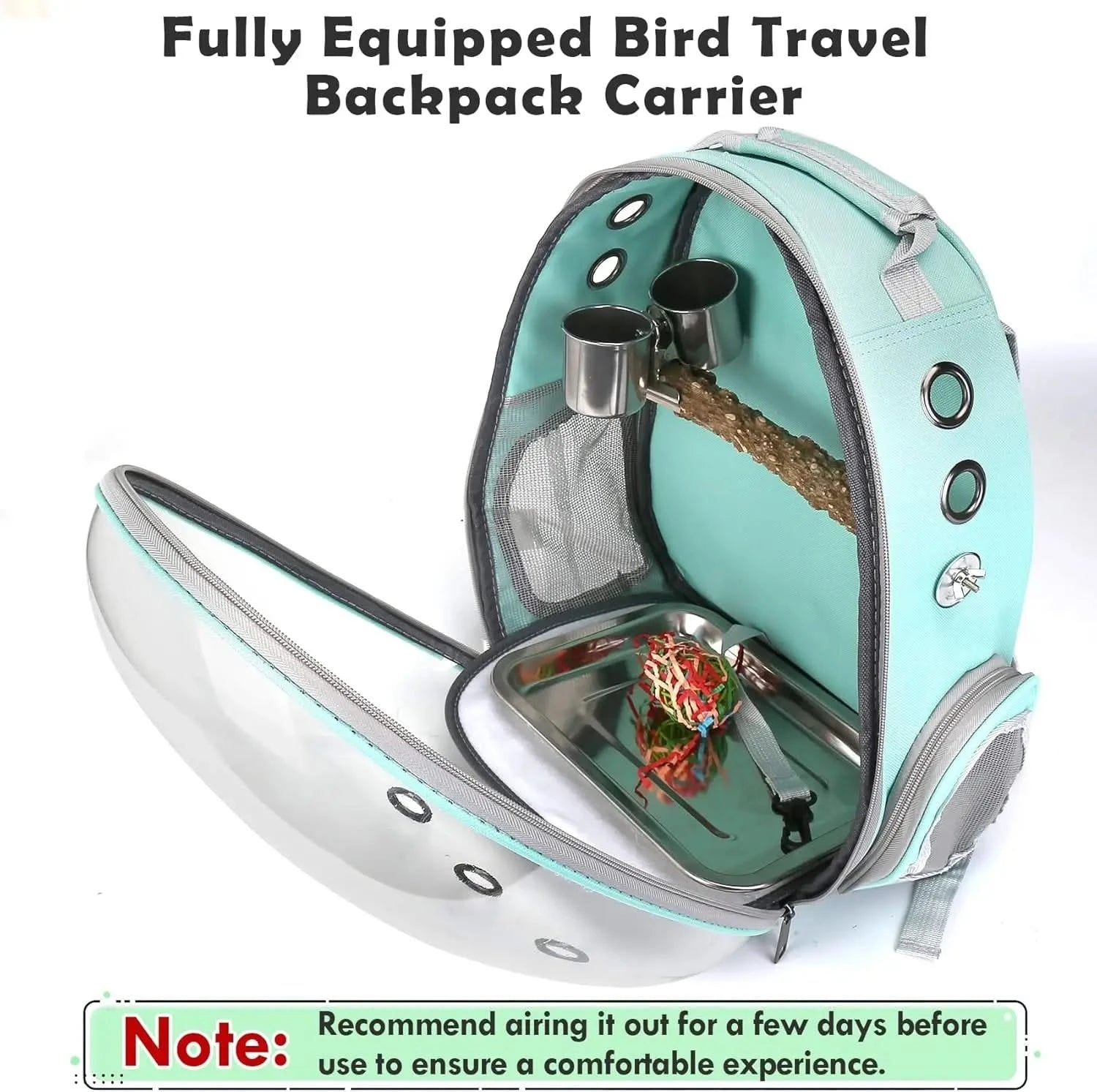 Clear View Portable Bird Backpack Carrier - Safe, Comfy Travel for Small Birds