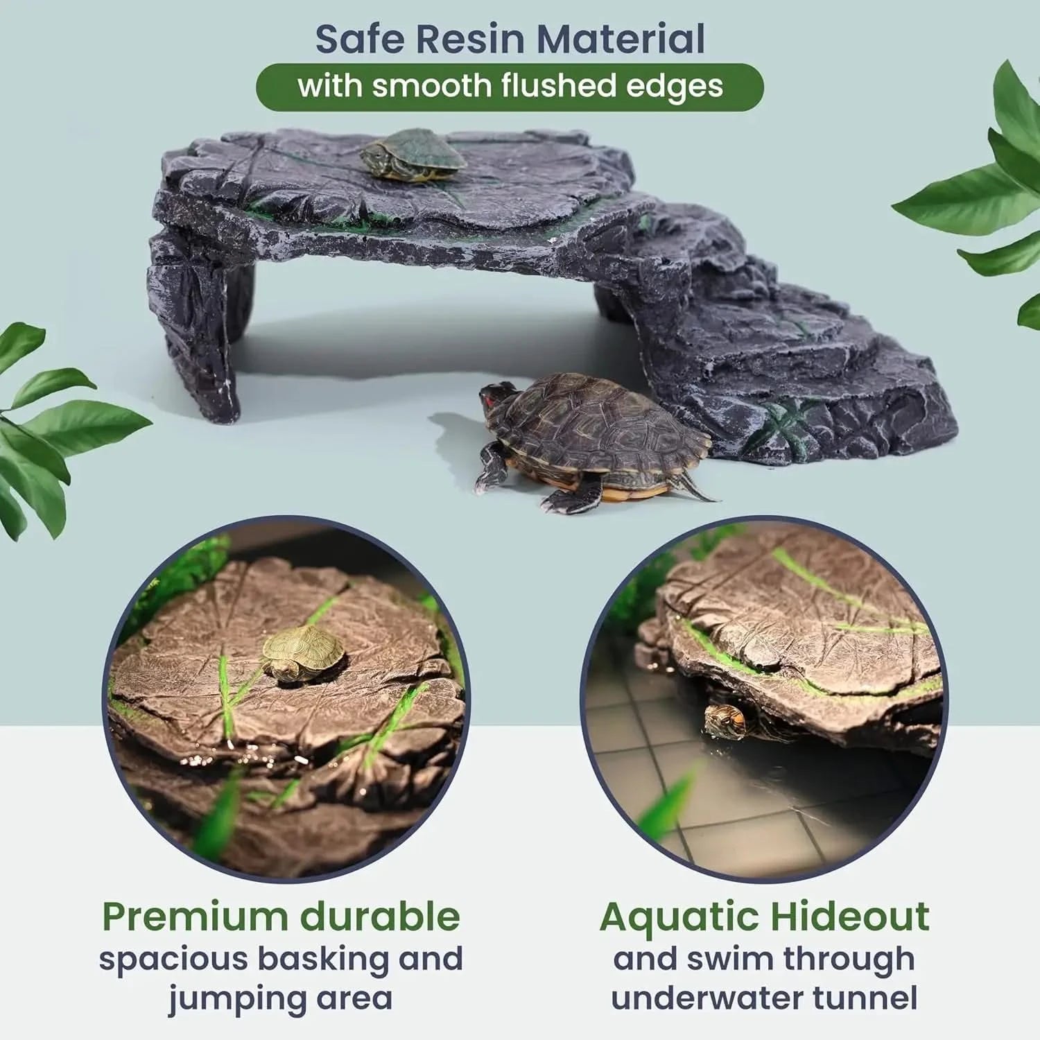 Complete Small Aquatic Turtle Habitat Kit: Filter, UVB Lamp, Basking Platform, Plants