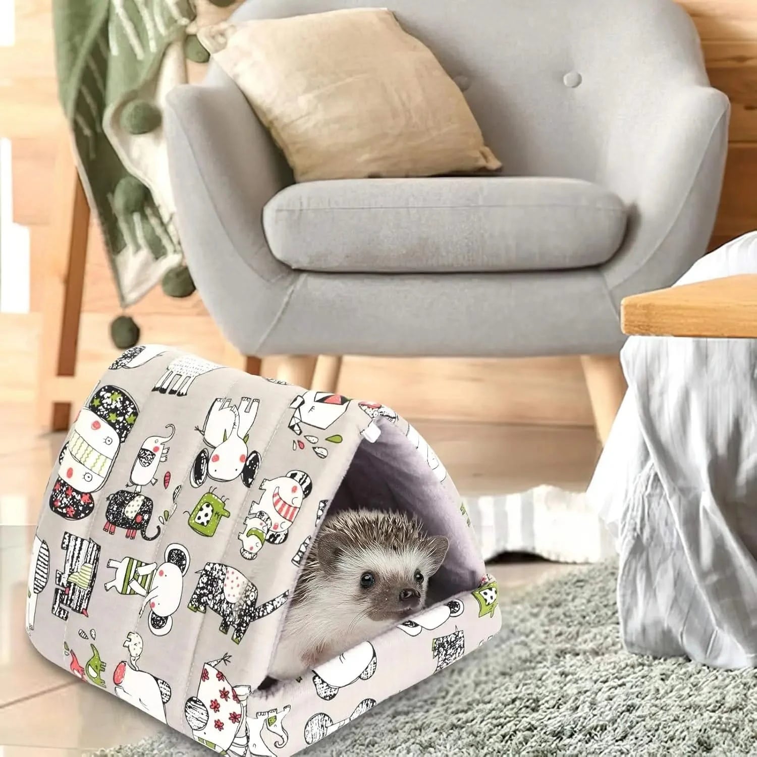 UPINS 2-Pack Washable Guinea Pig Hideout Bed for Small Animals & Rodents