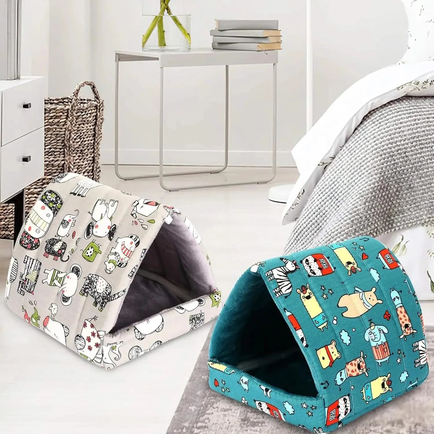 UPINS 2-Pack Washable Guinea Pig Hideout Bed for Small Animals & Rodents