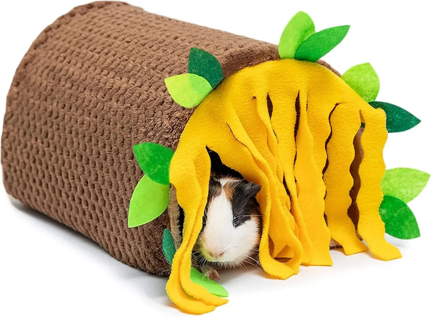 Cozy Fleece Small Animal Tunnel Hideout: Warm Plush Bed for Guinea Pigs