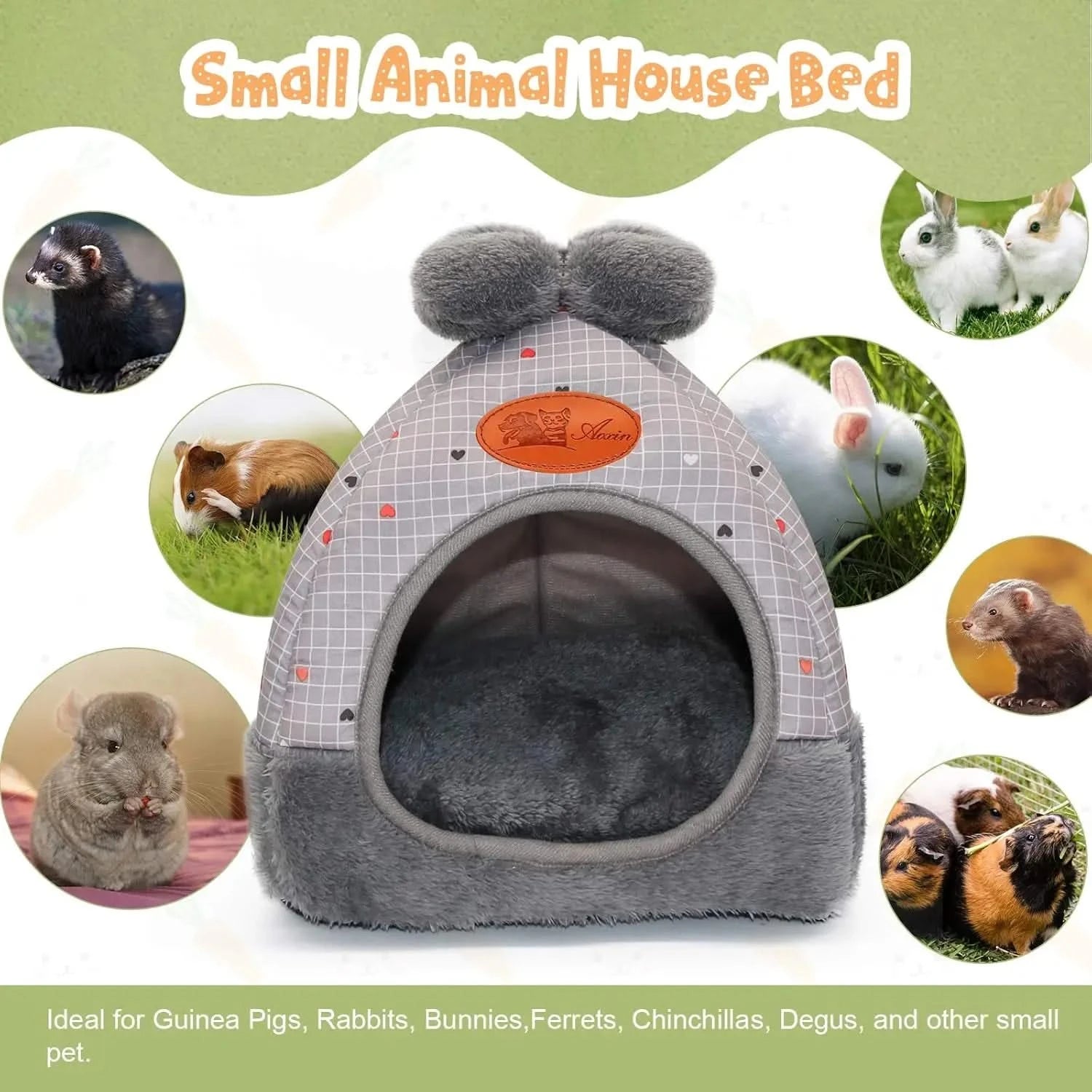 YUEPET Warm Guinea Pig Bunny Bed Cave Hideout - Cozy Small Pet House