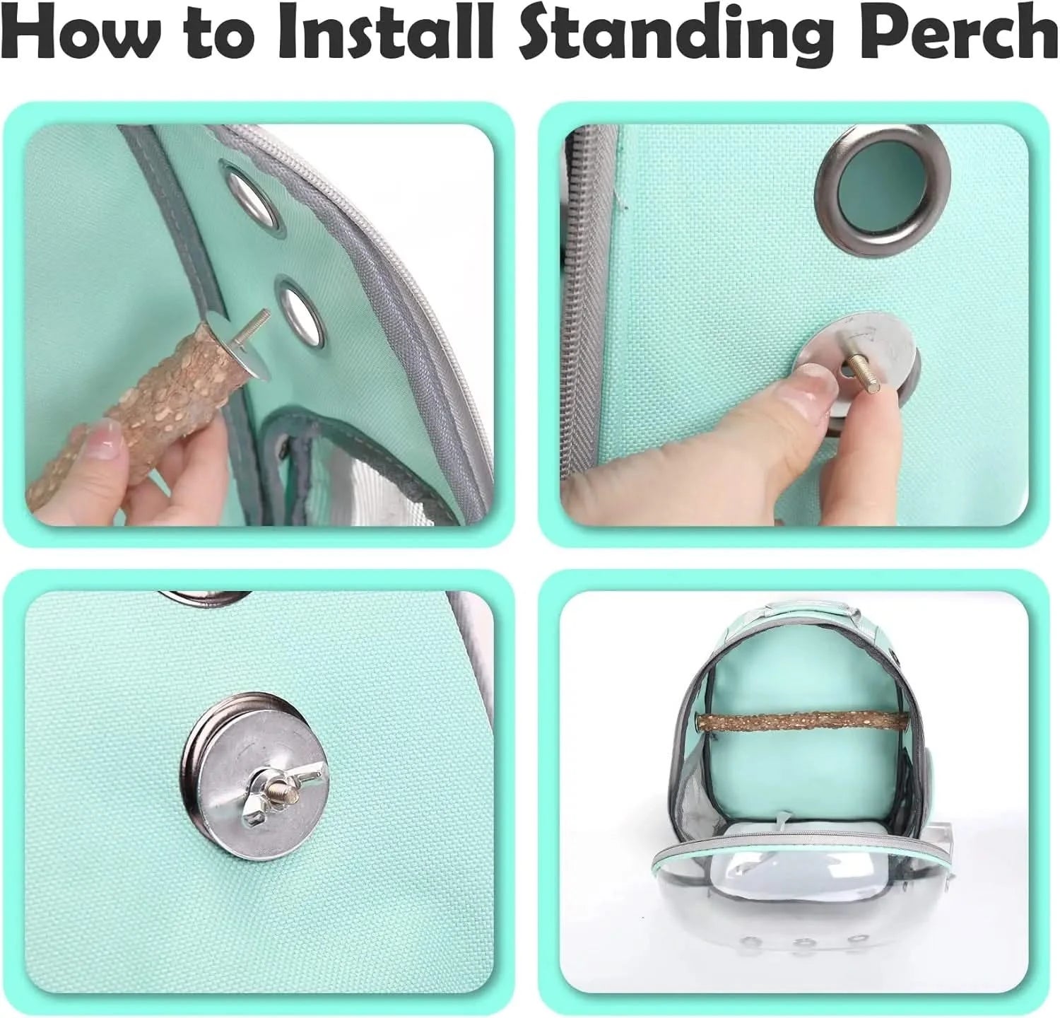 Clear View Portable Bird Backpack Carrier - Safe, Comfy Travel for Small Birds