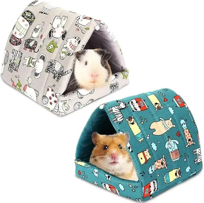 UPINS 2-Pack Washable Guinea Pig Hideout Bed for Small Animals & Rodents
