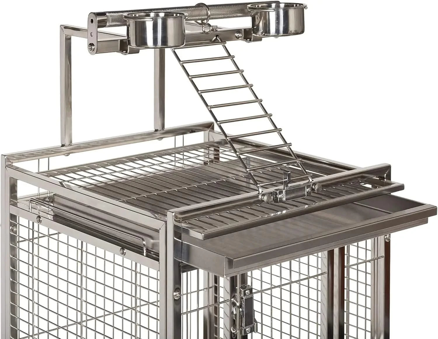 Prevue Stainless Steel Playtop Bird Cage: Durable, Secure, Easy Clean for Parrots