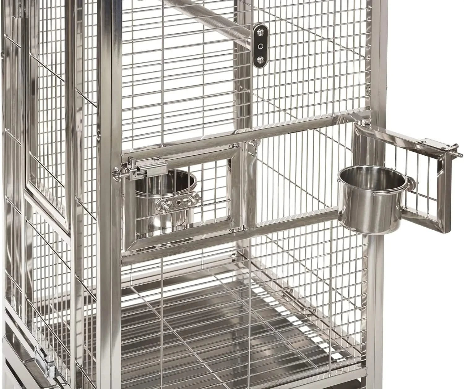 Prevue Stainless Steel Playtop Bird Cage: Durable, Secure, Easy Clean for Parrots