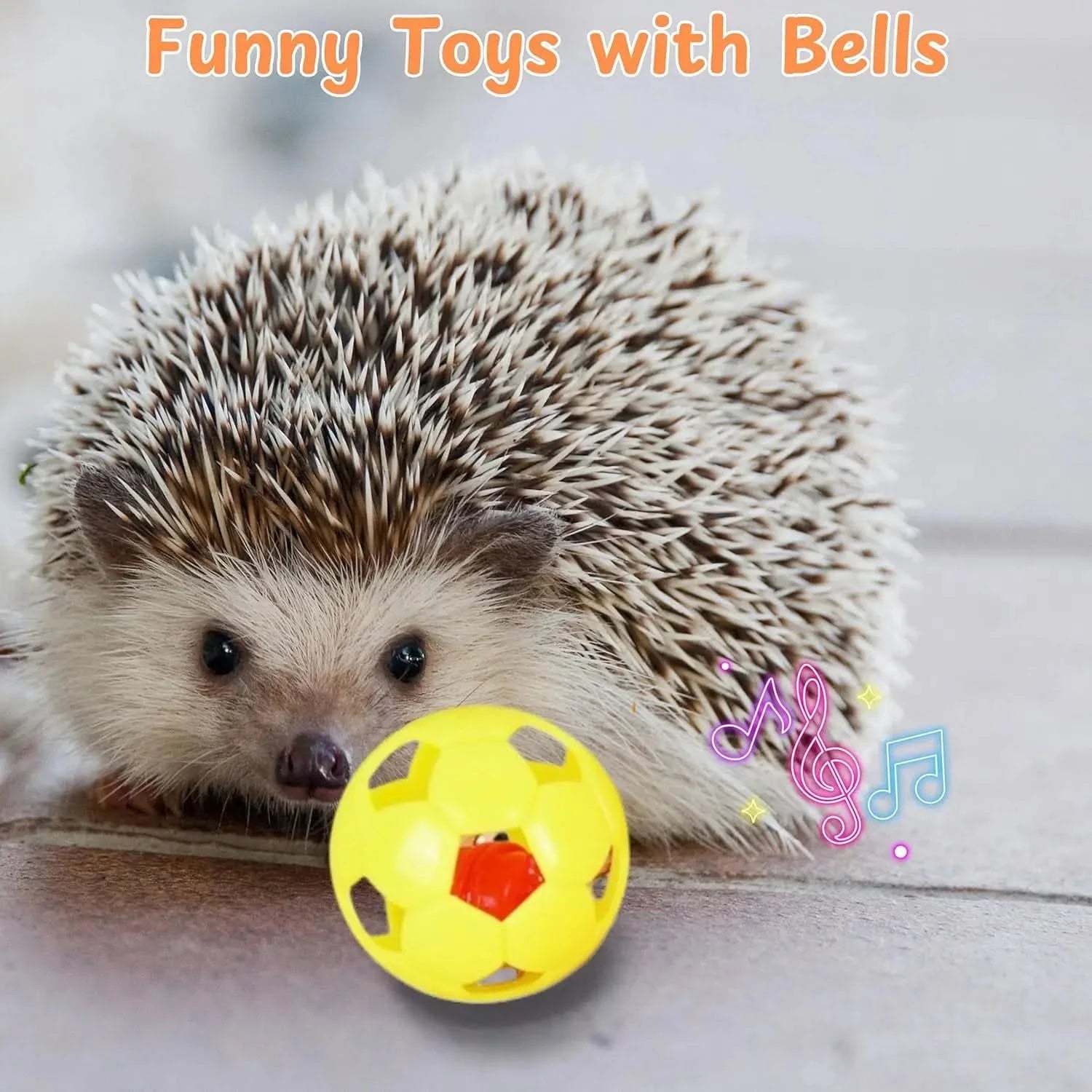 Interactive Hedgehog Hideout Tunnel with Bell Ball Toys for Small Pets