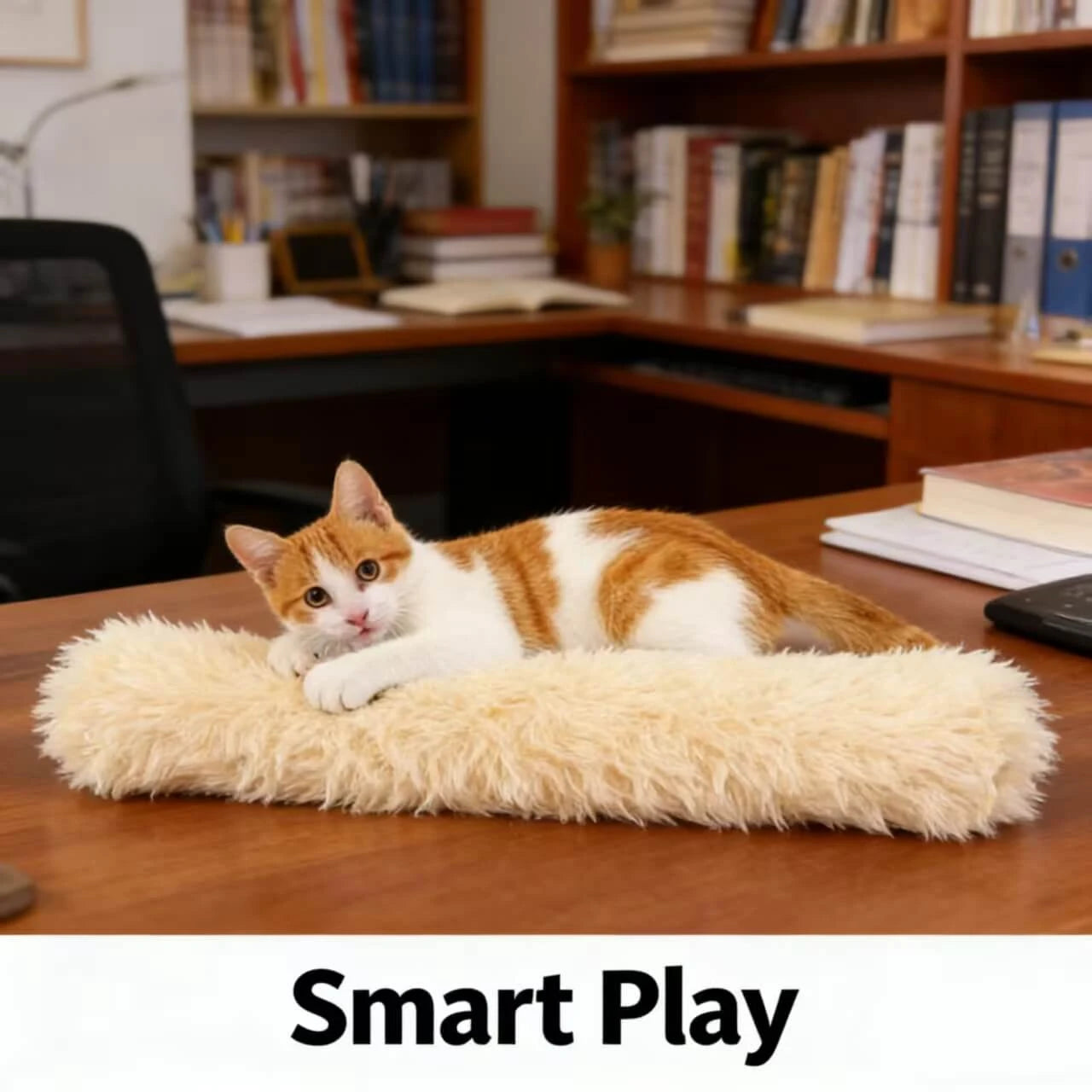 Cozy & Interactive Long Fluffy Plush Cat Toy for Cats & Kittens