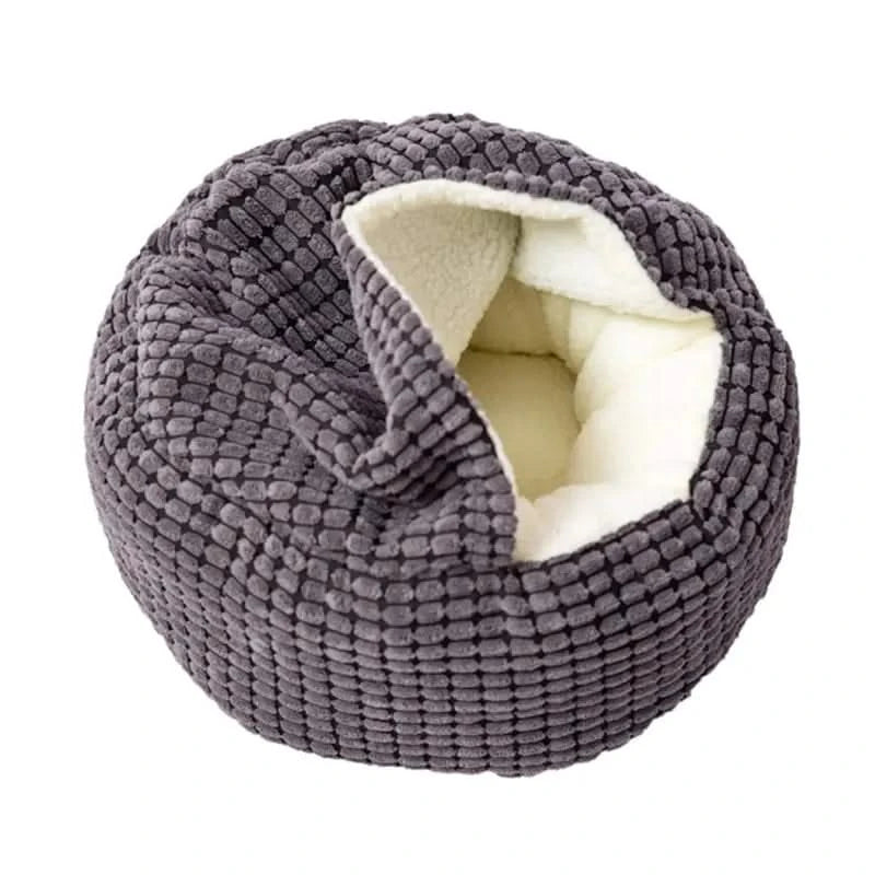 Super Soft Plush Round Pet Cave Bed for Deep Winter Sleep