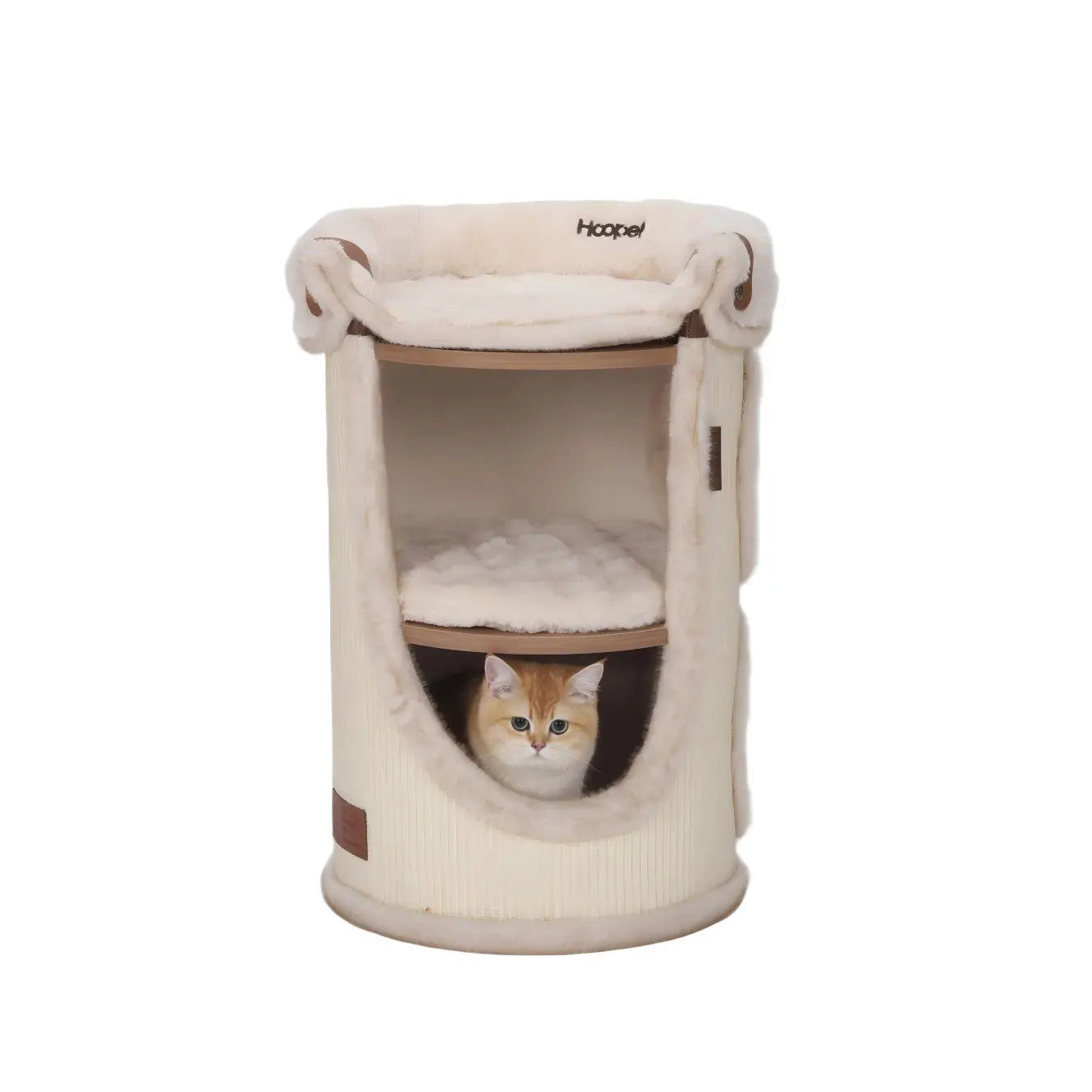 Multi-Layer Cat Scratcher House: Rest & Scratch, Hideaway, Soft Surface (Beige)