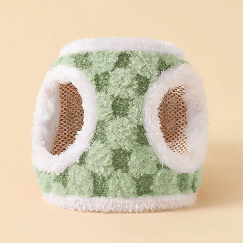 Escape-Proof Cat Harness: Faux Fur Trim, Warm Plush Fabric