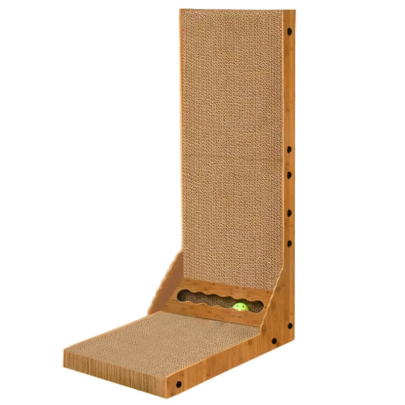 Scratching & Interactive Cat Scratcher Toy for Cats - Corrugated/Wood, Ball Track