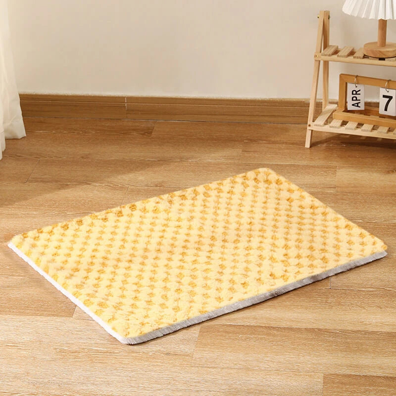Cozy Pet Mat, Soft Textured Fabric, Multi-Color, Ideal for Dogs & Cats