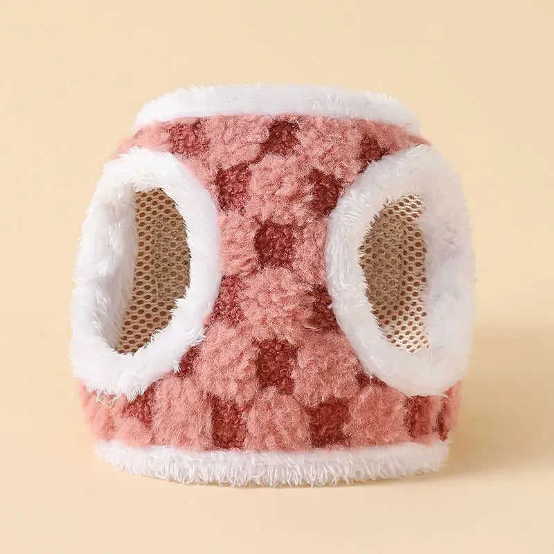 Escape-Proof Cat Harness: Faux Fur Trim, Warm Plush Fabric