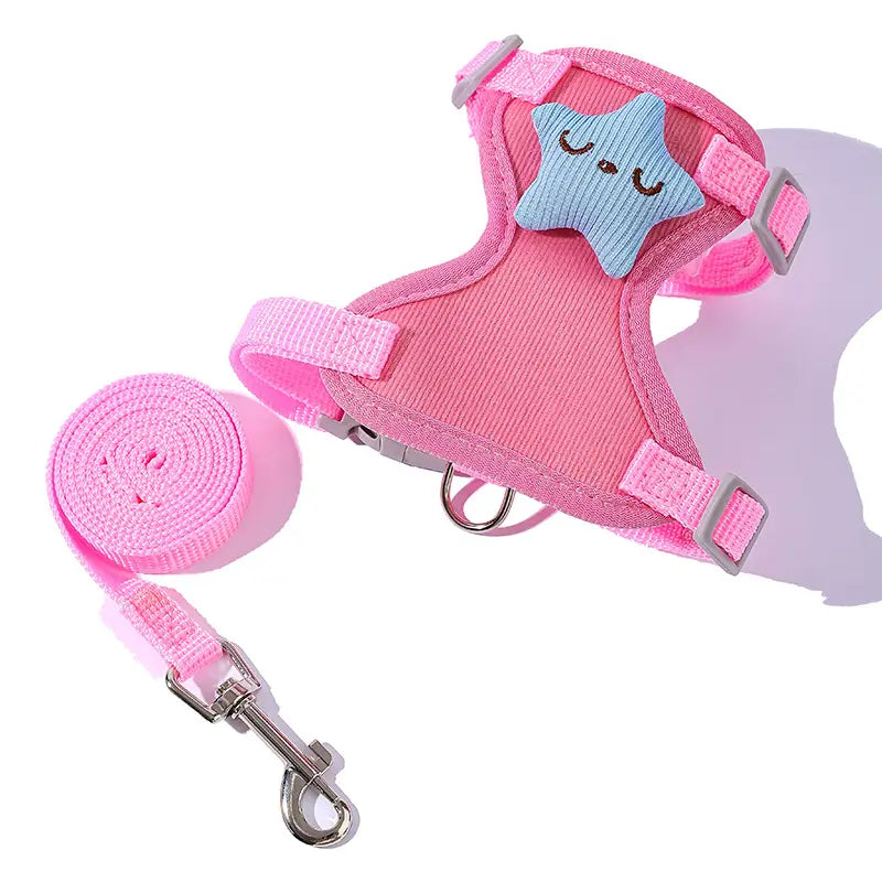 Escape-Proof Cat Harness & Leash: Star Accent, Adjustable Padded Design