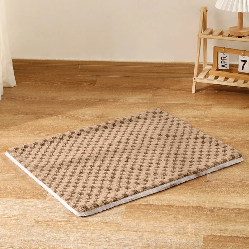 Cozy Pet Mat, Soft Textured Fabric, Multi-Color, Ideal for Dogs & Cats
