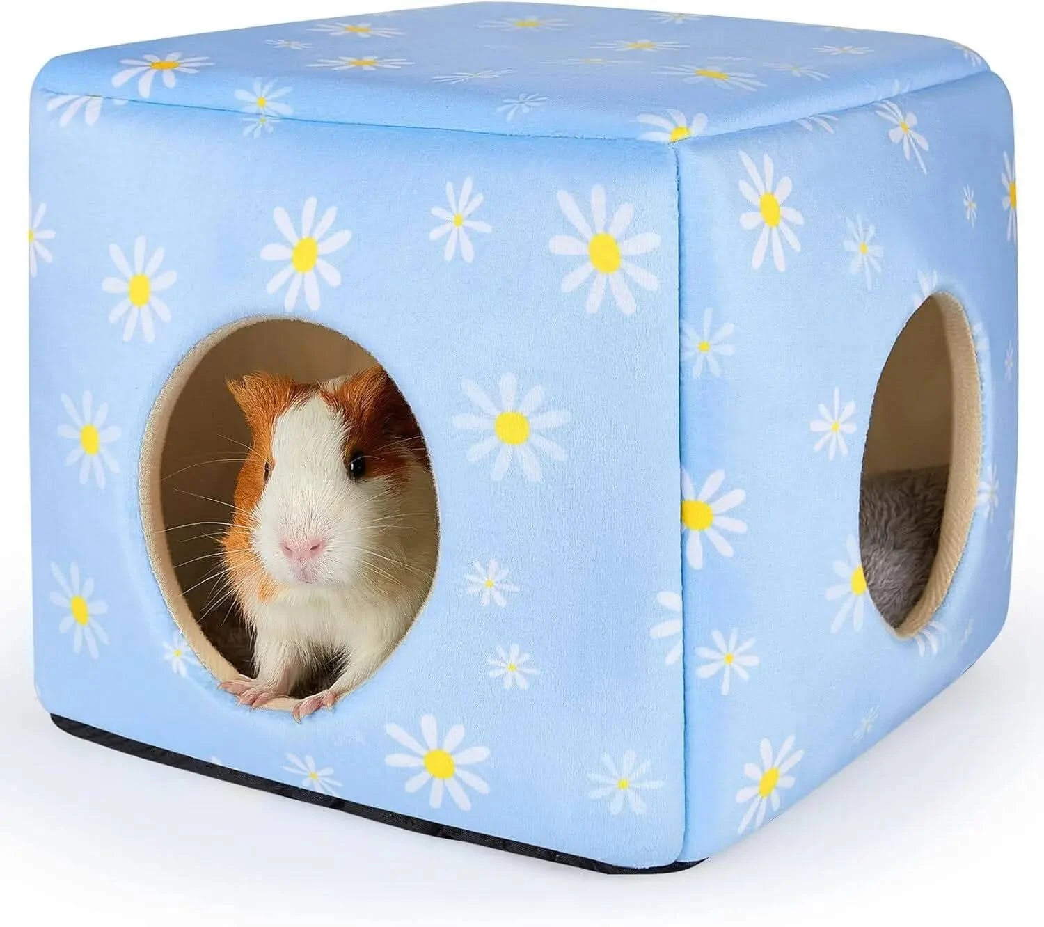 Bienbee Cozy Washable Dual-Entry Pet Hideout Bed for Guinea Pigs, Bunnies
