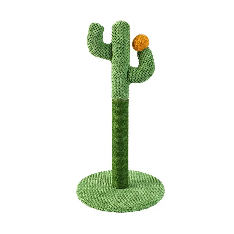 Cactus Cat Scratcher: Multi-Size, Breathable & Scratch-Resistant, Green with Hanging Balls