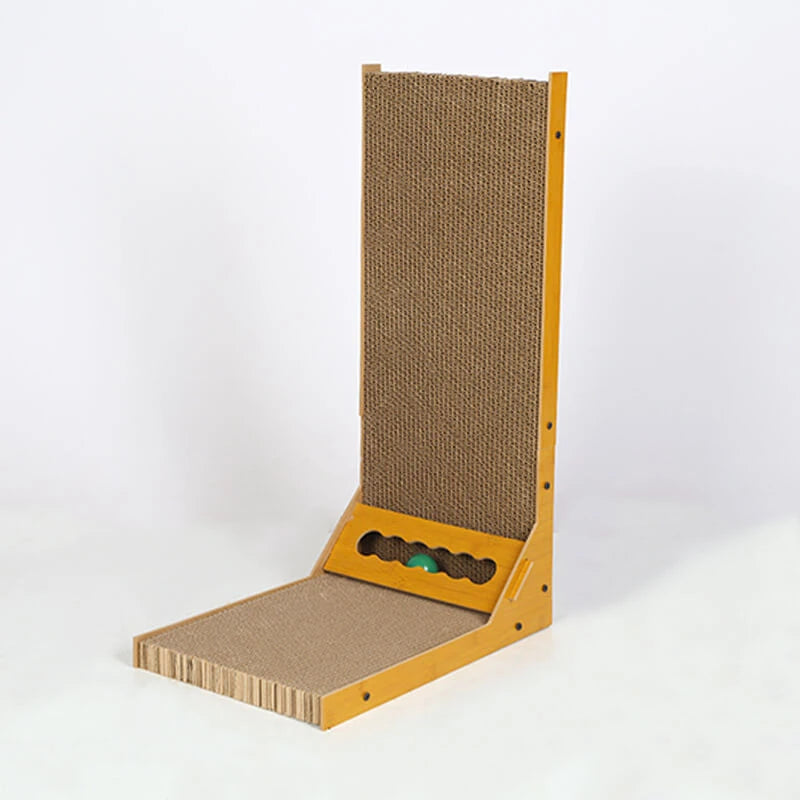 Scratching & Interactive Cat Scratcher Toy for Cats - Corrugated/Wood, Ball Track