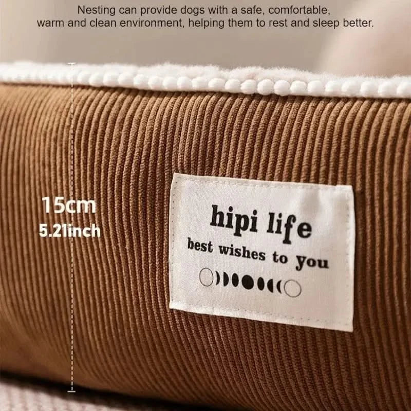 Plush Winter Warm Pet Bed: Thick Cotton Dog Cat Cave Sofa House