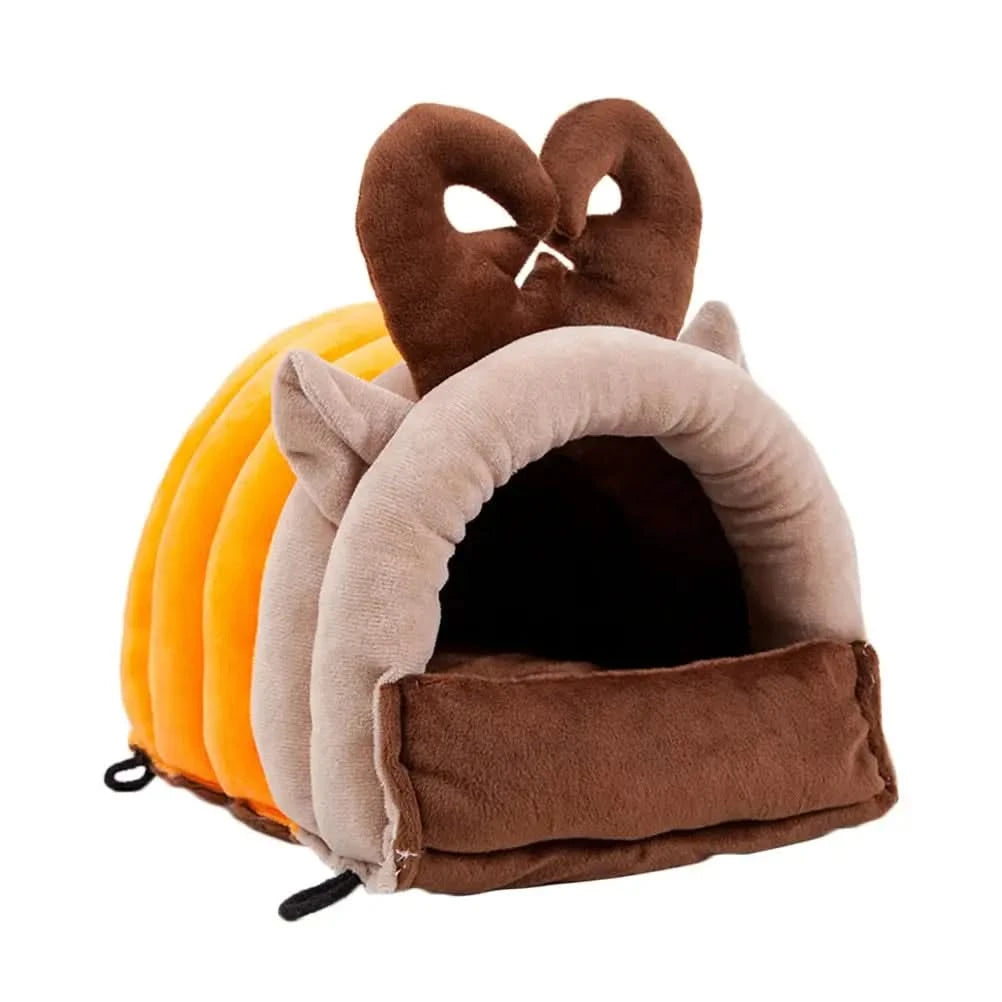 Cozy Elk Plush Pet Bed: Warm Winter Hideaway for Small Animals