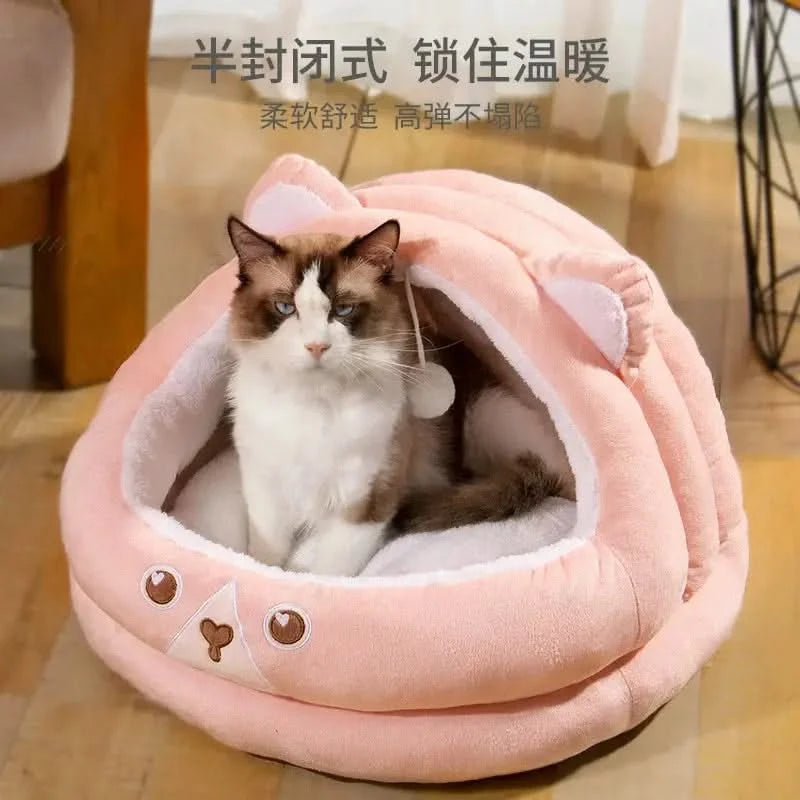 Cozy Slipper Pet Bed: Warm, Breathable, Foldable Dog & Cat House