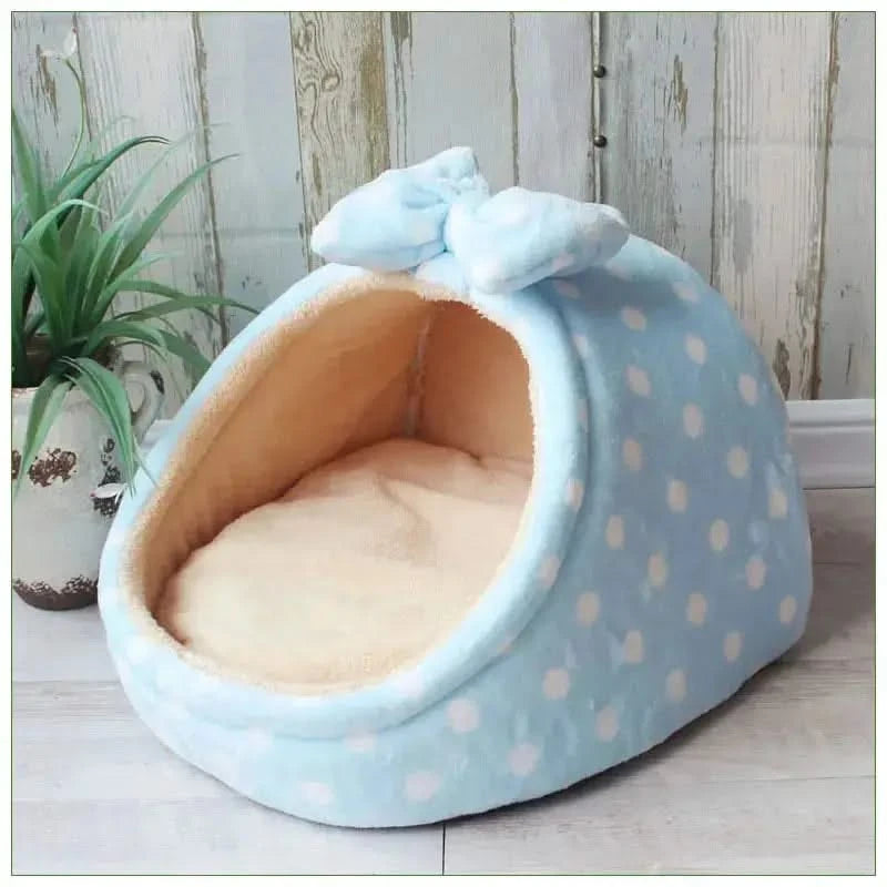 Plush Warm Pet Bed for Small Medium Dogs Cats - Cozy Kennel