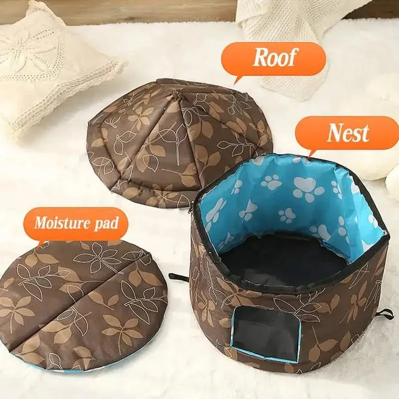 Waterproof Outdoor Insulated Cat House Dog Nest - Warm Foldable Pet Cave