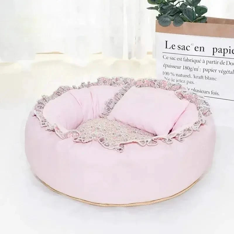 Cozy Floral Pet Sleeping Bag Bed: Soft Warm Breathable Winter Dog Cat Nest