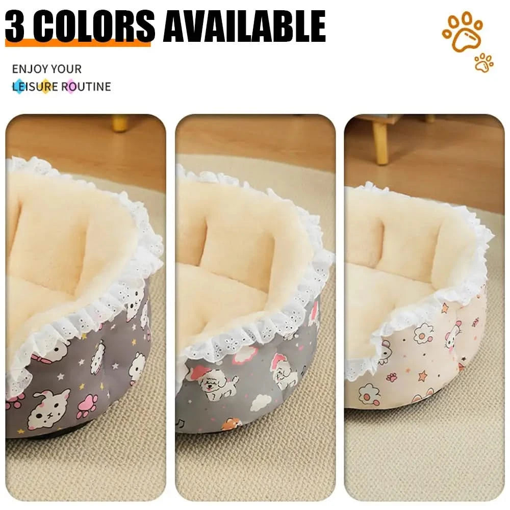 Ultimate Deep Sleep Plush Floral Pet Bed – Warm Winter Comfort for Cats & Dogs