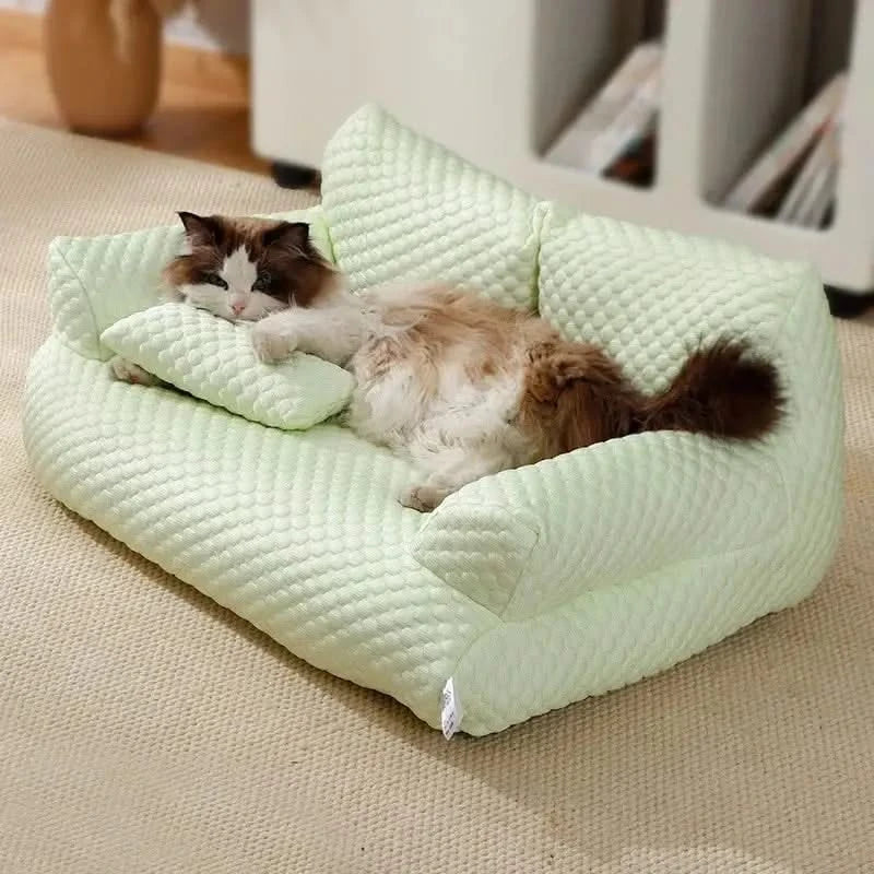 All Seasons Pet Sofa Bed for Small Medium Dogs Cats - Ice Silk Summer Comfort
